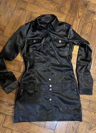Черный атласный жакет philipp plein 💀