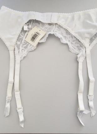 Свадебный белый пояс для чулок невесте с вышивкой лилии от bhs  l xl xxl новый с биркой2 фото