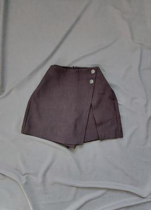 Юбка-шорты серые stradivarius3 фото