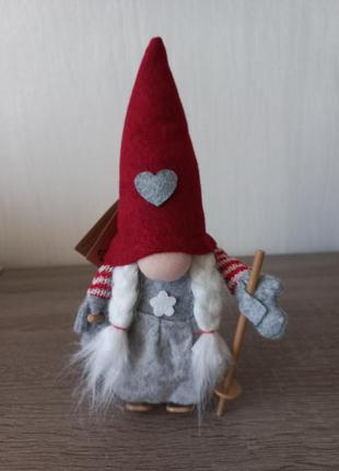 Скандинавский эльф, гном на лыжах / девочка / - 23 см