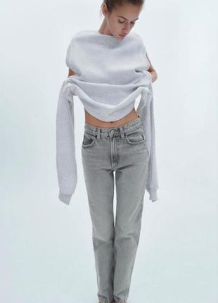 Ровні сірі  джинси zara straight fit розмір 42