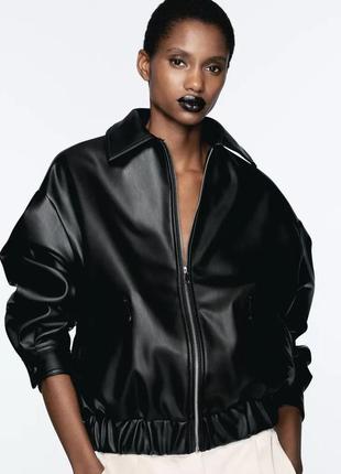 Куртка бомбер черная оверсайз zara new