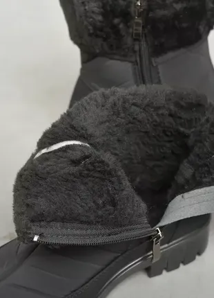 Дутики женские на меху черного цвета