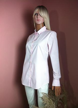 Біла сорочка в рожеву смужку crew clothing