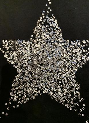 Стильный натуральный лонгслив, серебристые пайетки