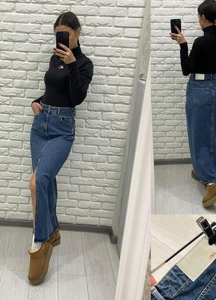 Юбка максі zara джинсова