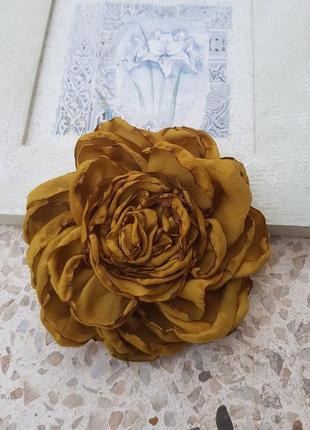 Квітка брошка  гірчиця,12 см.3 фото