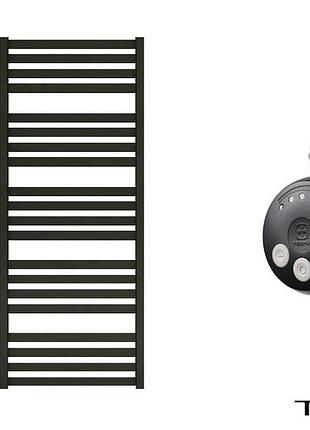 Электрический полотенцесушитель плоский черный 1210х500 terma marta