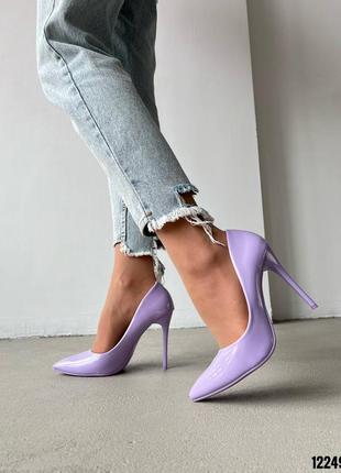 Лодочки 12249, р.35,36,37,38,39, эко-лак, лиловый