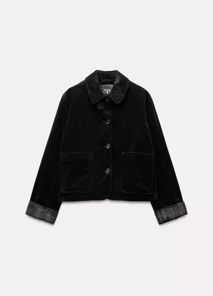 Куртка чорна вельветова zara new