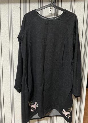 Сукня туніка темно-сірого кольору