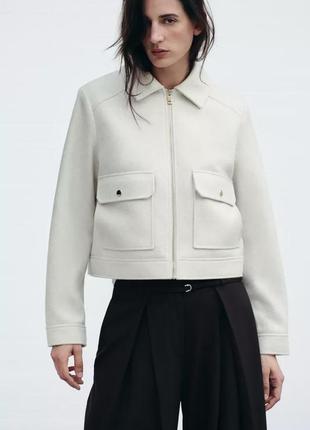 Куртка жіноча бежева вкорочена м'яка zara new