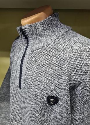 Свитер с горлом на молнии большие размеры батал, мужской свитер кофта с горлом стойка,...