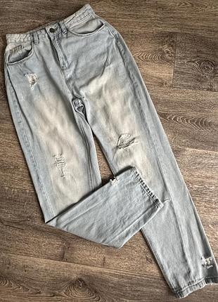 Трендовые, стильные джинсы момы, 13-14 лет