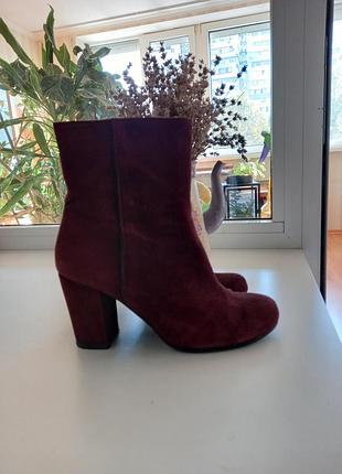 Чоботи замшеві колір бургундія р.37., 37,5  vagabond