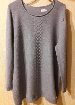 Светр джемпер швейцарія  вовна+кашемір+віскоза батал 4-6хл