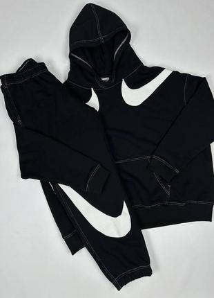 Спортивный костюм мужской черный с капюшоном осенний весенний зимний nike