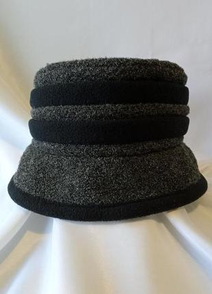 Шапка панамка тепла демісезонна сіра чорна
