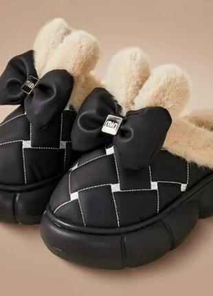 Тапочки женские,тапки з бантом,тапки на платформі