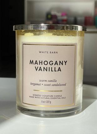 Свічка ароматизована bath and body works mahogany vanilla