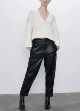 Брюки брюки zara кожаные