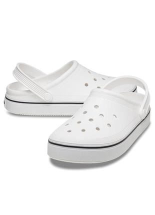 Crocs crocband off court clog white білі чоловічі жіночі унісекс сабо крокс крокси шльопанці (р. 36-45)