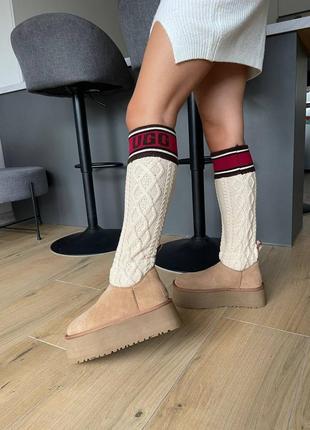 Угги угг уггі ugg sweater letter boots chestnut