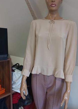 Red valentino! оригінал! шовкова пудрова блуза блузка