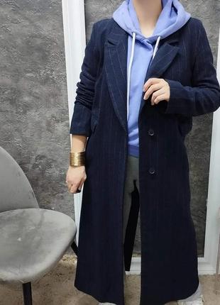Шерстяное макси прямое пальто h&m/женское длинное пальто/трендовое шерстяное пальто/сток без бирки