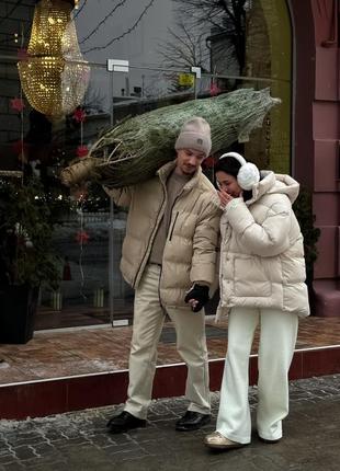Теплый пуховик с поясом до -20°, женский дутый пуховик на зиму, зимняя объемная куртка пуховик, alin10 фото