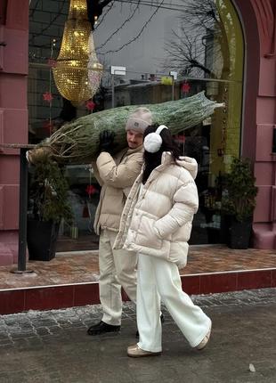Теплый пуховик с поясом до -20°, женский дутый пуховик на зиму, зимняя объемная куртка пуховик, alin8 фото