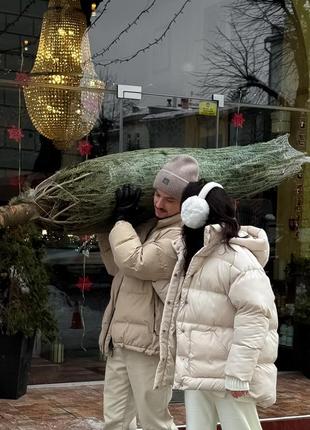 Теплый пуховик с поясом до -20°, женский дутый пуховик на зиму, зимняя объемная куртка пуховик, alin6 фото
