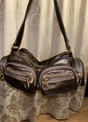 Сумка zara вінтажна коричнева y2k