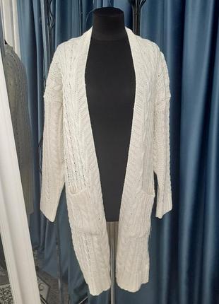 Белый кардиган белая кофта косами