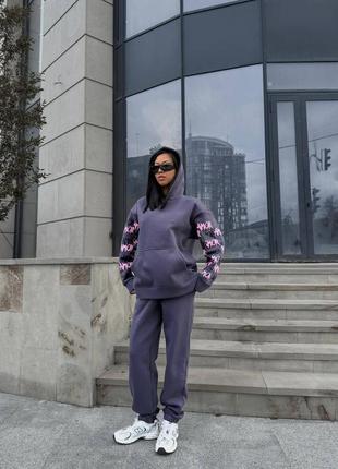 ‼️не кошлатиться‼️спортивний костюм з капюшоном тринитка на футері, жіночий спортивний костюм на осінь, #067