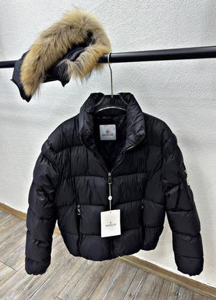 Пуховик moncler с натуральным мехом4 фото