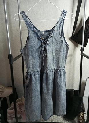 Красивое стильное джинсовые платье 5