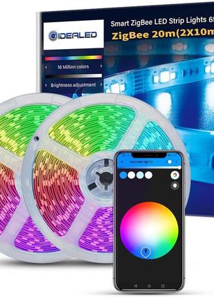 Комплект светодиодной ленты zigbee с регулировкой яркости 20 м, работает с hub bridge, шлюзом tuya