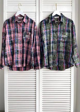 Сорочка брендова в стилі miu miu