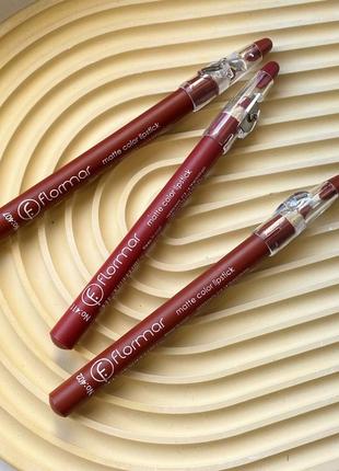 Нюдовий олівець-помада для губ flormar matte color lipstick( поштучно)