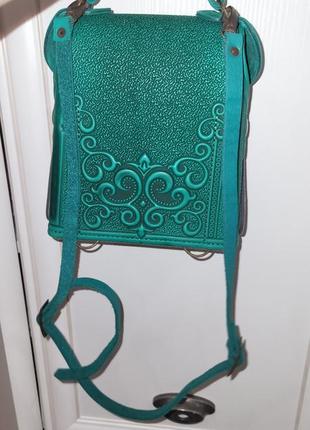 Сумка рюкзак handmade кожа с узором6 фото