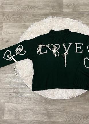 Вязаный свитер с завязками