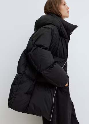 Пуховик оверсайз black h&m premium selection 1230243001