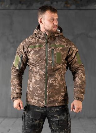 Зимняя тактическая куртка softshell omni-heat paradigma пиксель мультикам свинца
