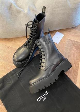 Сапоги сезенceline ботинки сапоги коричневые черные осенние кожаные