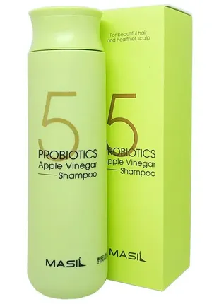 М'який безсульфатний шампунь з проботиками і яблучним оцтом masil 5 probiotics apple vinegar shampoo