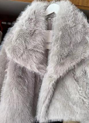 Серая эко шубка в стиле zara