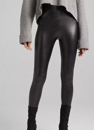 Лосины эко-кожаные на меху