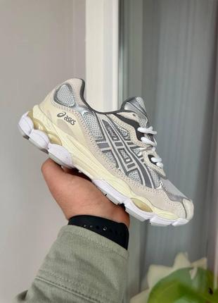 Кросівки asics gel-nyc beige grey