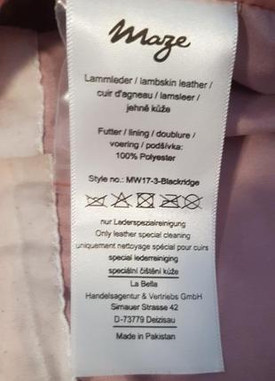 Новая косуха maze германия кожаная косуха с вышивкой микро нюанс куртка розовая пудра5 фото